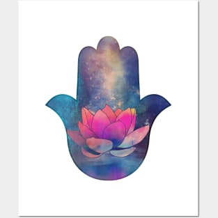 hamsa lotus Posters and Art